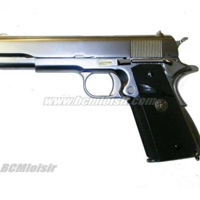 M1911 matte cecke grip full metal chrome GBB WE