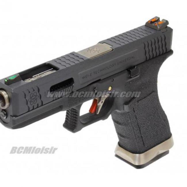 G17 G-Force T5 Metal Slide Noir Silver Noir GBB WE