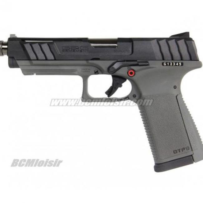 GTP9 Pistol Blowback 0,9 J Gaz Culasse Mobile Noir et Gris G&G