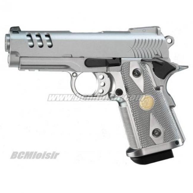 Hi-capa 3.8 Gaz blowback chromé 1J