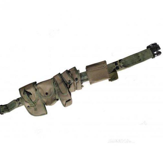 Ceinturon porte-accessoires 5 poches olive