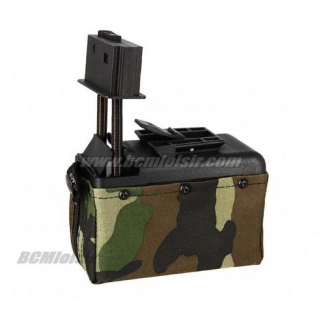 Chargeur Ammobox Electrique M249 1500rd Woodland A&K