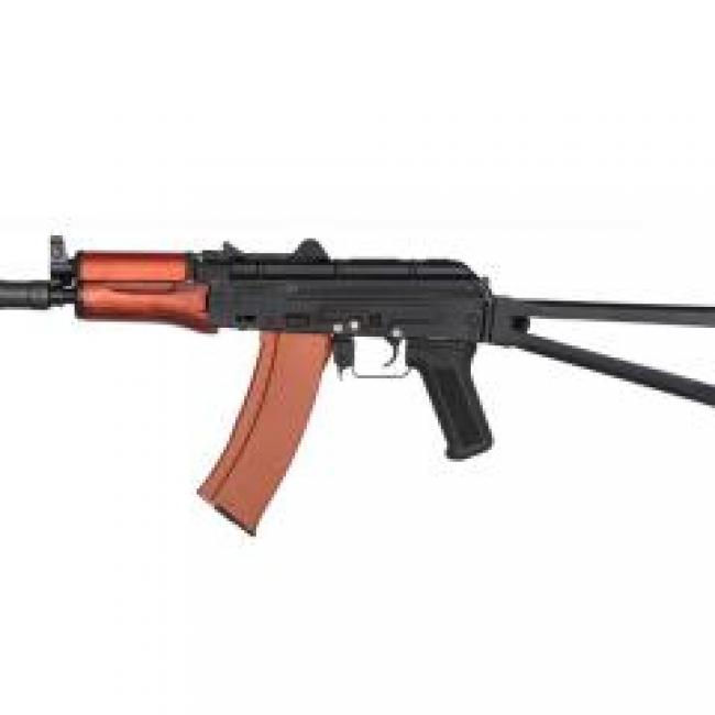 AK 74U Tactical Folding Stock Full Metal et Bois AEG Lipo 1 J