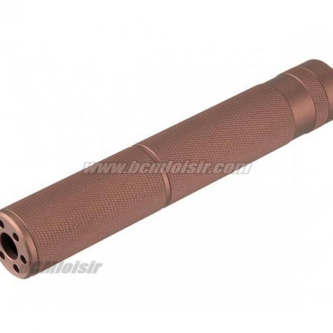 Silencieux Knurled Mock Aluminium Dark Earth Anodisé 195 mm