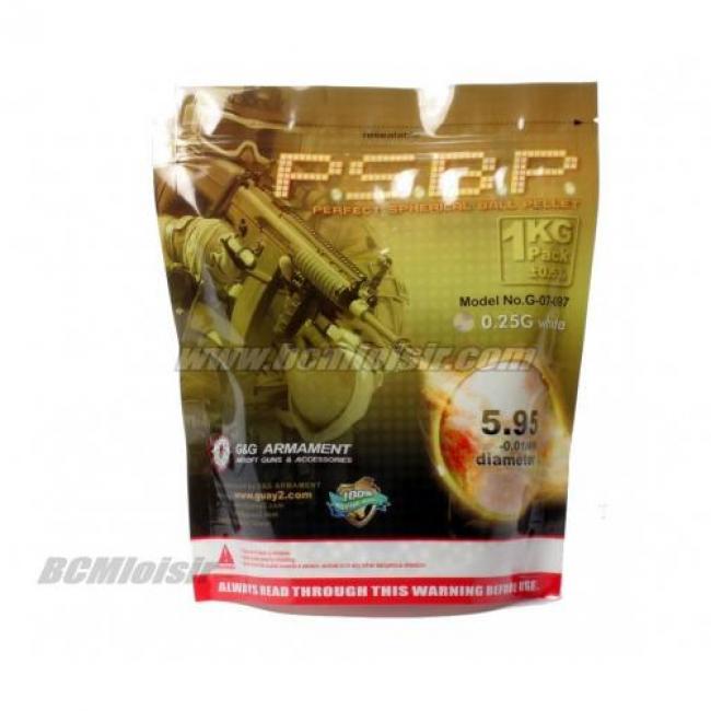 Billes BSBP Blanches High Precision G&G 0,25 gr sachet de 1 KG