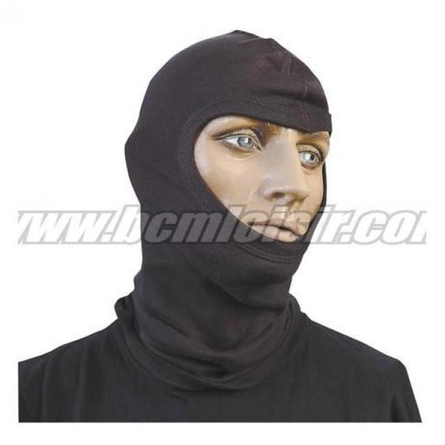 Cagoule 1 trou commando noire coton