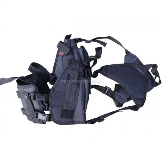 Holster horizontal double DMoniac noir porte-chargeur
