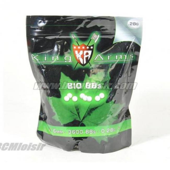Billes King Arms precision sachet 1KG 0,28 gr bio
