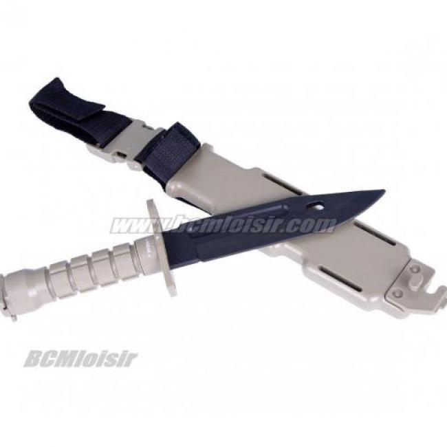 Baionnette M4 commando noir + étui factice en plastique Tan