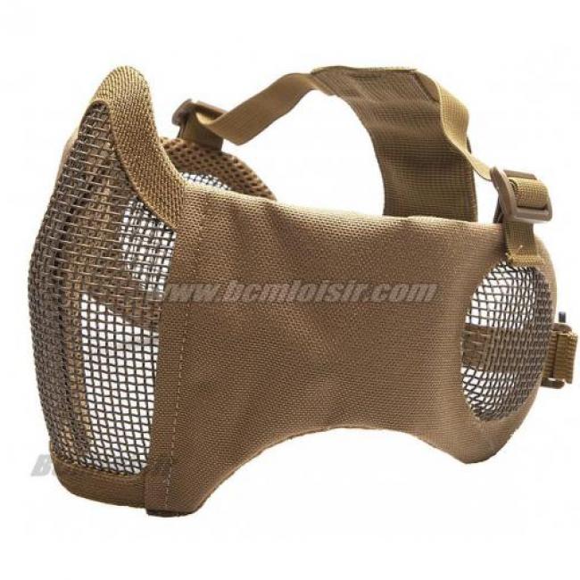 Masque Bas de Visage Grillagé Tan avec Protection Oreilles Stalker