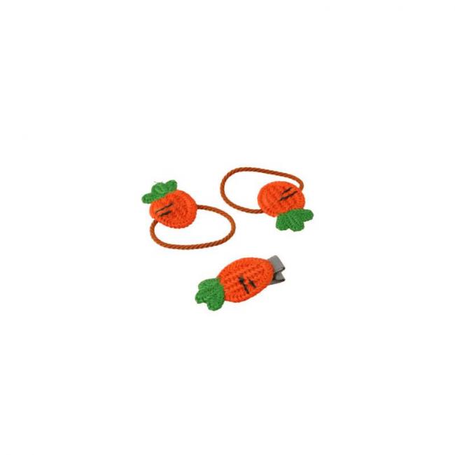 Set 2 &eacute;lastiques et 1 barrette Carotte