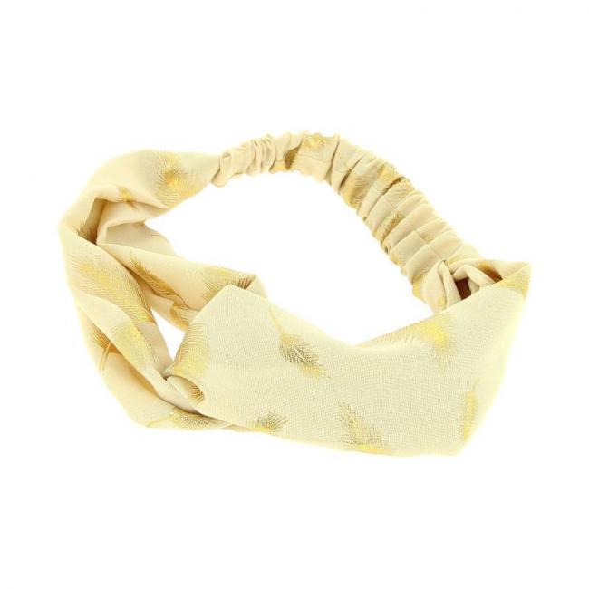 Bandeau beige imprim&eacute; dor&eacute;