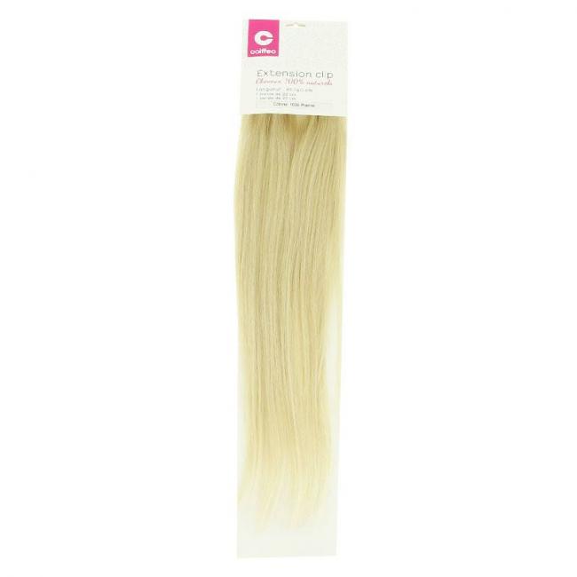 Bandeau extensions naturelles &agrave; clips Platine