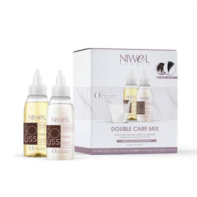 Soin pour cheveux lis&eacute;s ou d&eacute;fris&eacute;s - Double care MIX