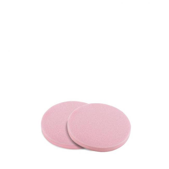 Lot de 2 &eacute;ponges d&eacute;maquillantes rondes Rose 7.5x0.8cm