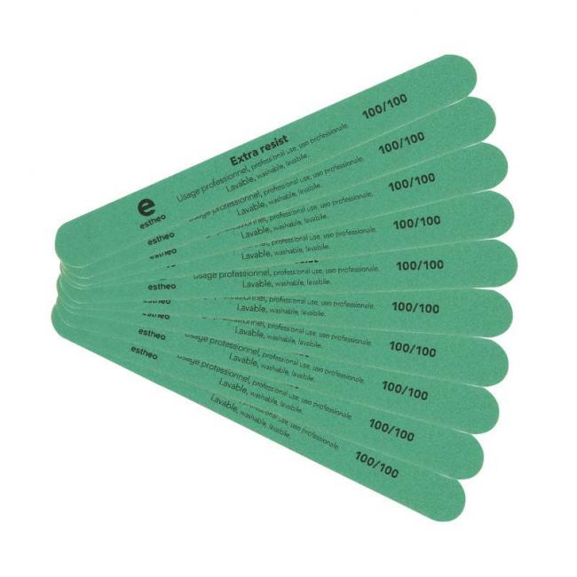 Lime &agrave; ongles droite 100-100 Extra resist Verte x10