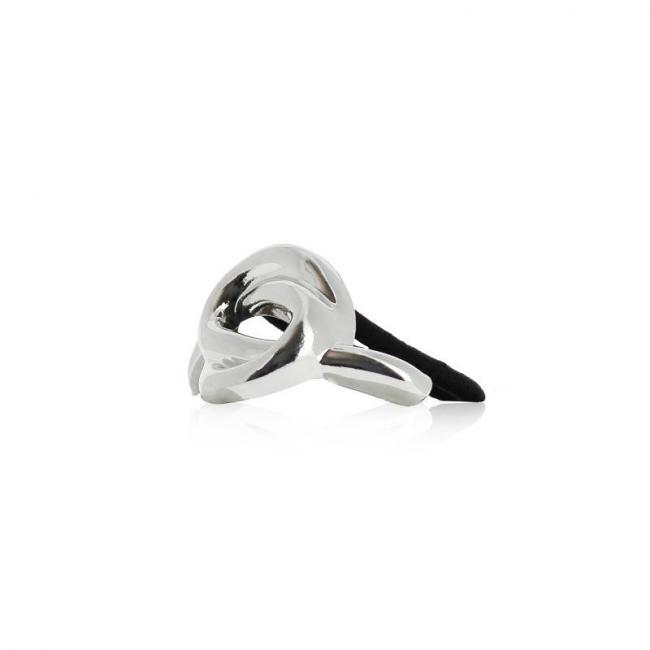 &Eacute;lastique cheveux m&eacute;tal argent