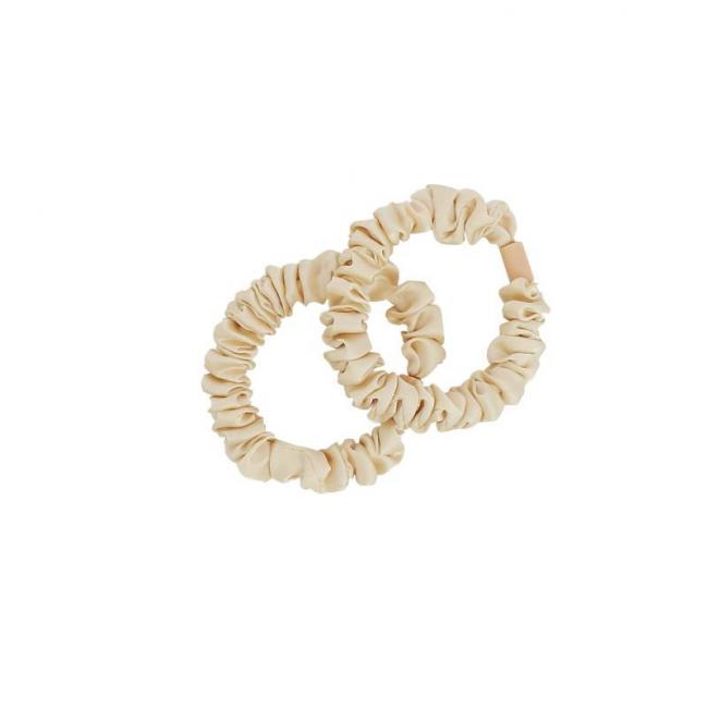 Set de 2 Chouchous Beige Dor&eacute; Satin