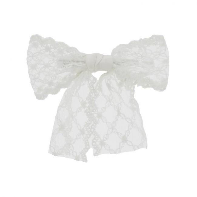 Barette cheveux avec noeud blanc