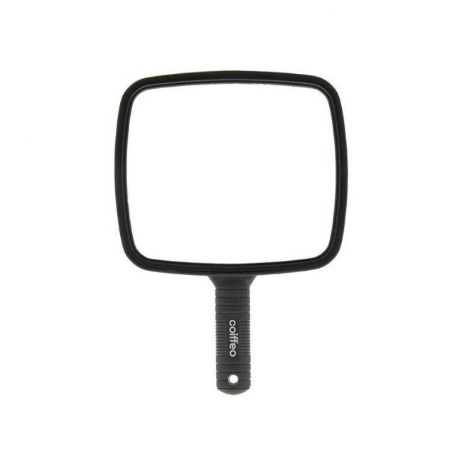 Miroir noir avec poign&eacute;e
