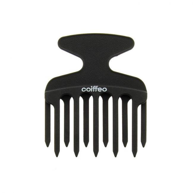 Peigne afro carbone - double denture d&eacute;cal&eacute;e