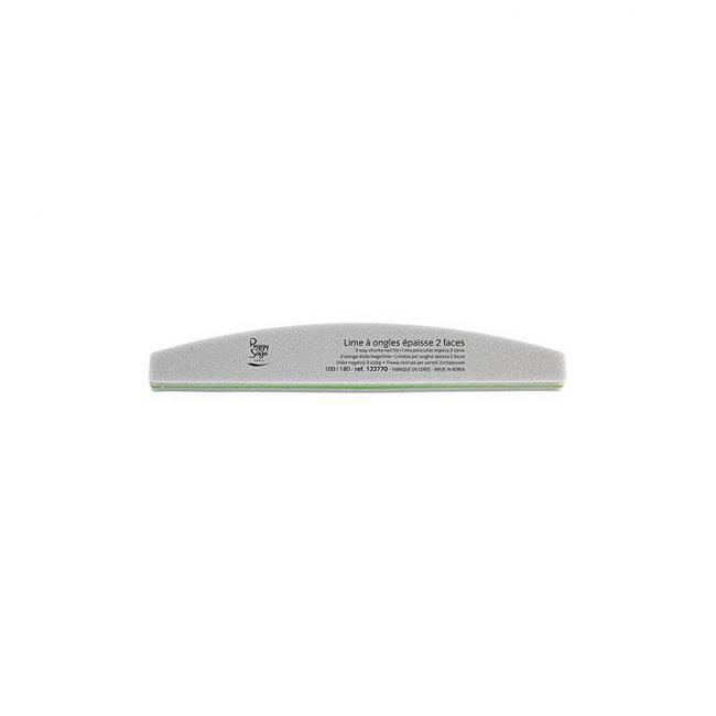 Lime &agrave; ongles &eacute;paisse 2 faces demi-lune 100-180 Gris & Vert