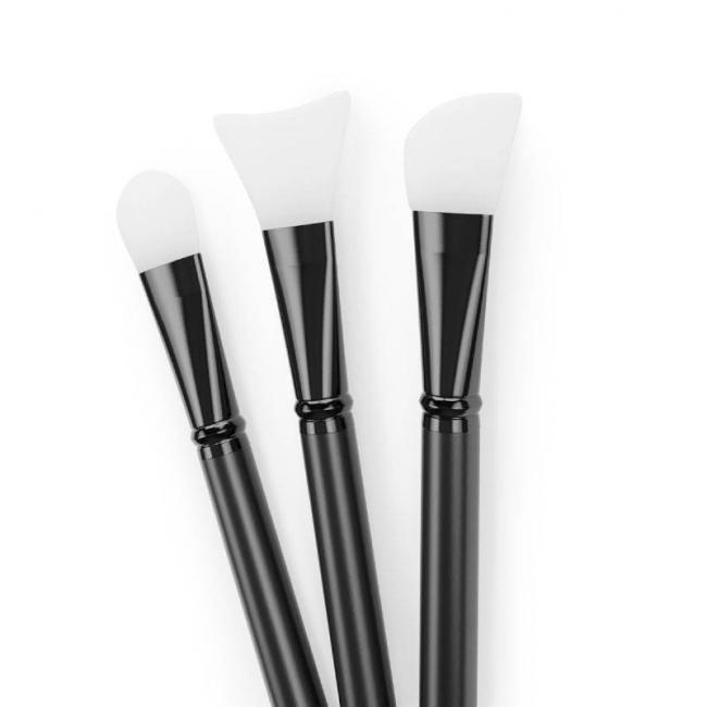 Kit de 3 spatules en Silicone cuill&egrave;re biseaut&eacute;e et courb&eacute;e