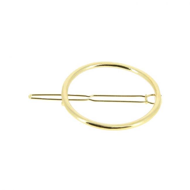 Barrette ronde dor&eacute;e