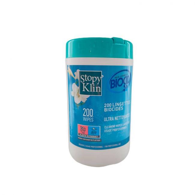 Bo&icirc;te 200 lingettes biocides ultra-nettoyantes Stopy'Klin
