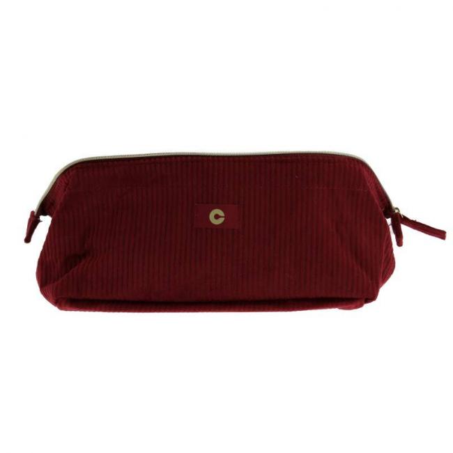 Trousse de make-up en velours c&ocirc;tel&eacute; Rouge