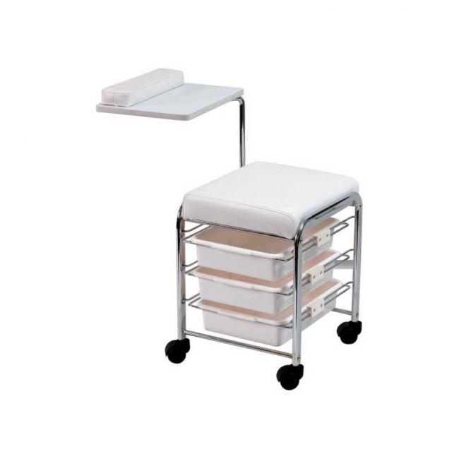Table-si&egrave;ge manucure avec repose mains et 3 tiroirs