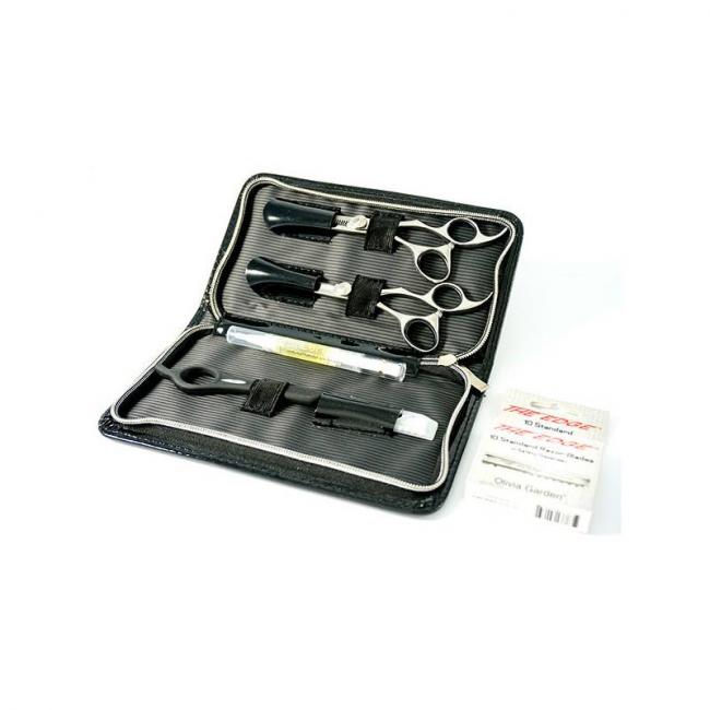 Kit droitier ciseaux + effileur + soft edge  + lames + huile