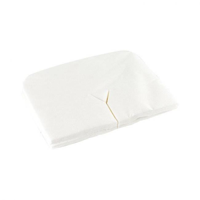 Lot de 100 prot&egrave;ges-trous facial jetable lit d'esth&eacute;tique - 30x40cm