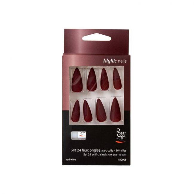 Set 24 faux ongles Idyllic nails Red wine