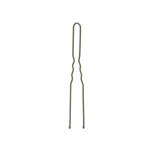 Epingles &agrave; chignon ondul&eacute;es bouts perl&eacute;s 70mm x40 Bronze