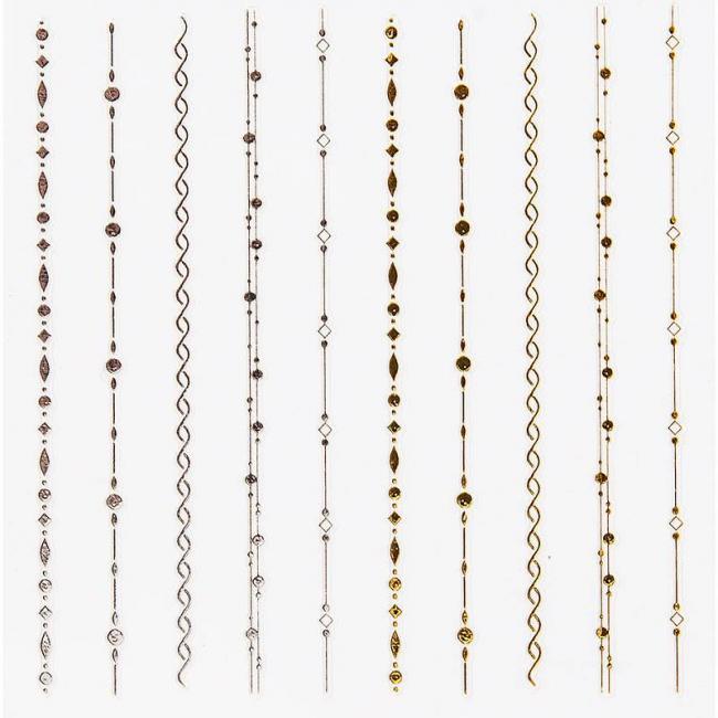 D&eacute;cors adh&eacute;sifs pour ongles Bijoux dor&eacute;s