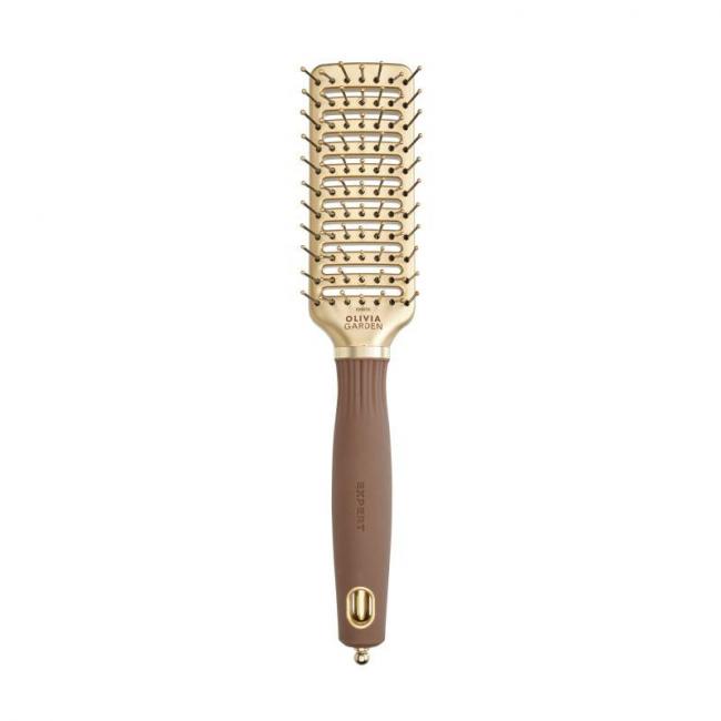 Brosse d&eacute;m&ecirc;lante Expert Style Vent Nylon Bristles Gold&Brown