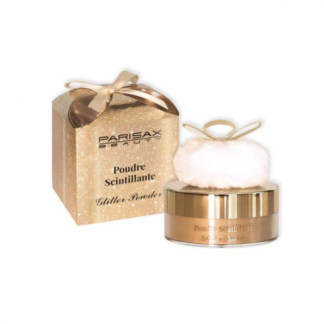 Poudre scintillante festive &ndash; &eacute;clat dor&eacute;, peau lumineuse, application douce