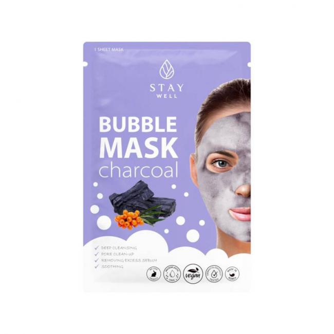 Masque tissu Bubble Charcoal &ndash; nettoyage profond, s&eacute;bum, pores