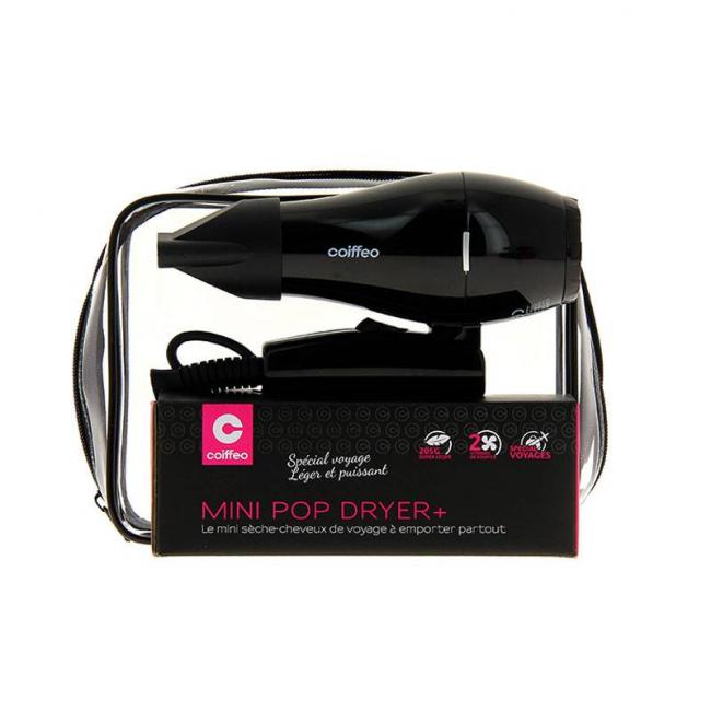 Mini s&egrave;che-cheveux de voyage Noir