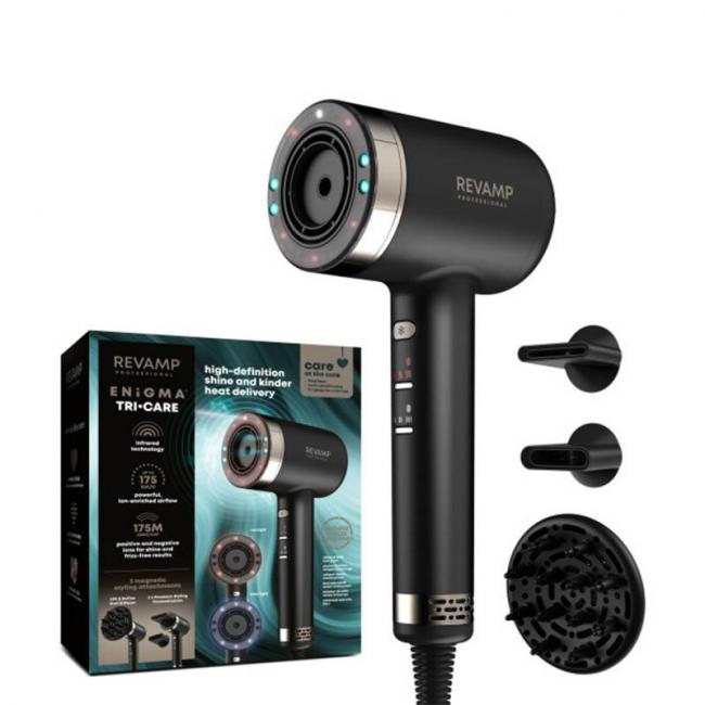 S&egrave;che-cheveux ENIGMA TRI-CARE &ndash; brillance, soin LED, s&eacute;chage rapide