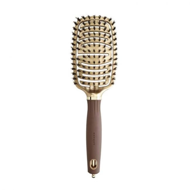 Brosse d&eacute;m&ecirc;lante Expert Care Flex Boar&Nylon Bristles Gold&Brown