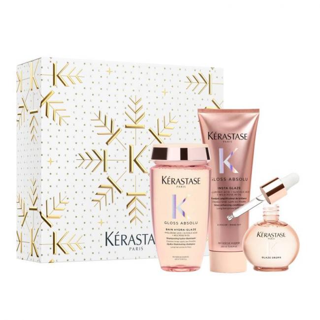 Coffret trio Gloss Absolu - bain, fondant et huile - hydratation et brillance