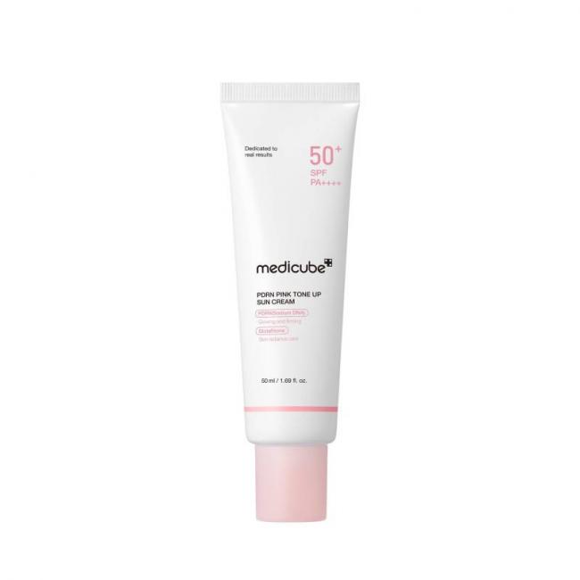 Cr&egrave;me solaire tonifiante rose PDRN Pink Tone Up SPF50+ &ndash; protection, &eacute;clat
