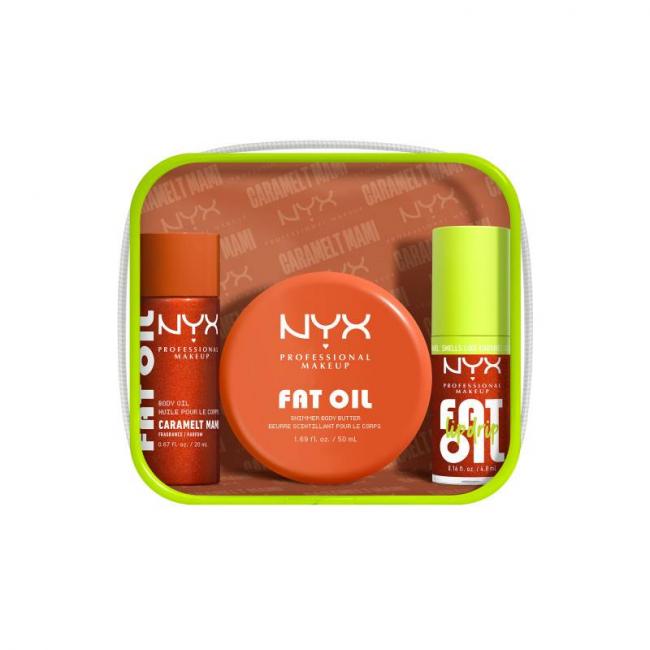 Coffret corps & l&egrave;vres Fat Oil Body Caramelt Mami &ndash; minis, hydration & &eacute;clat