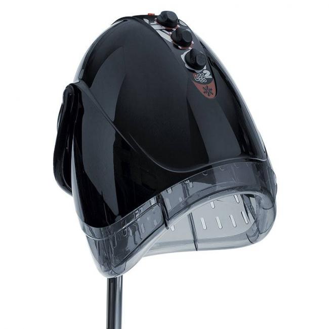 Casque s&egrave;che-cheveux professionnel EGG 2 vitesses sur pied noir