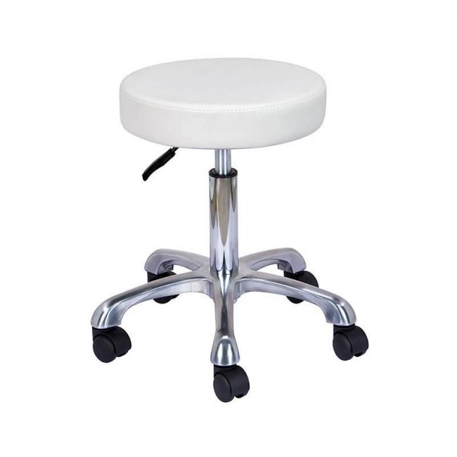 Tabouret &agrave; roulettes classique Blanc