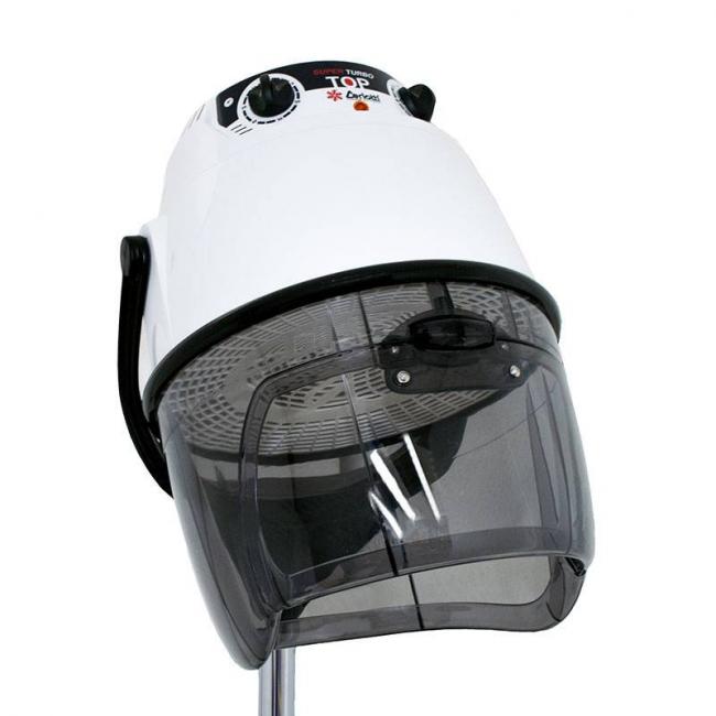 Casque s&egrave;che-cheveux professionnel Super top 1 vitesse sur pied blanc