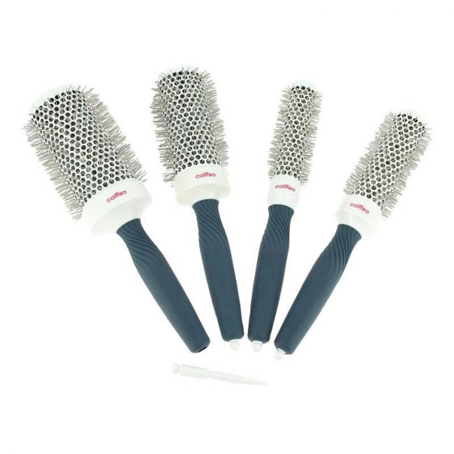 Set de 4 brosses rondes brushing c&eacute;ramiques 25, 34, 44 et 54mm