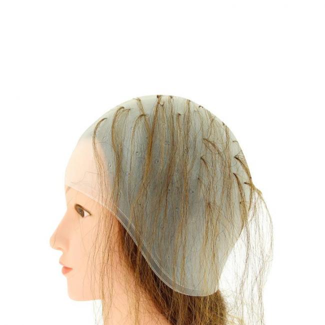 Bonnet &agrave; m&egrave;ches en silicone pr&eacute;-perc&eacute;